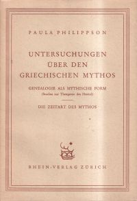 Philippson, Untersuchungen über den griechischen Mythos. (Umschlag)