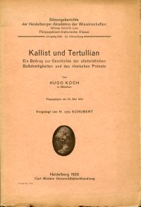 Koch, Kallist und Tertullian (Umschlag)