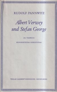 Pannwitz, Albert Verwey und Stefan George. (Umschlag)