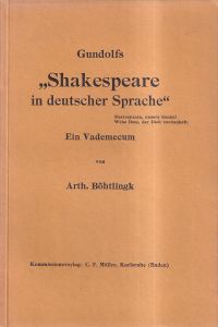 Böhtlingk, Gundolfs "Shakespeare in deutscher Sprache". (Umschlag)