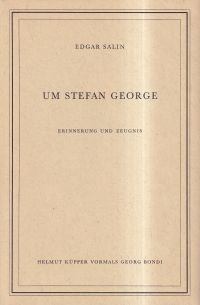Salin, Um Stefan George. (Umschlag)