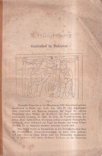Münsterberg, Grabrelief in Bukarest. (Umschlag)